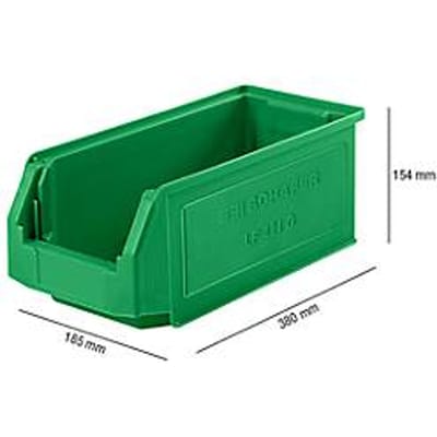 Magazijnbak LF 421 SSI Schäfer - polypropeen - L 380 x B 185 x H 154 mm - 7,8 l - groen