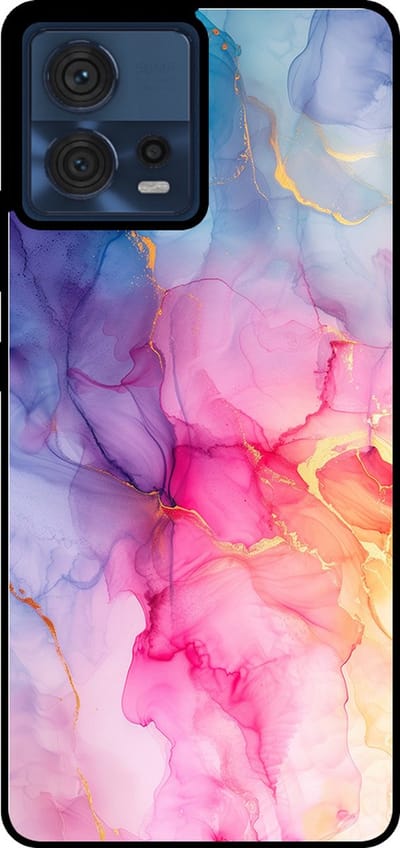 Smartphonica Telefoonhoesje Geschikt voor Motorola Edge 30 Fushion / Moto S30 Pro met marmer opdruk - TPU backcover case marble design - Regenboog geschikt voor Motorola Edge 30 Fushion;Motorola Moto S30 Pro