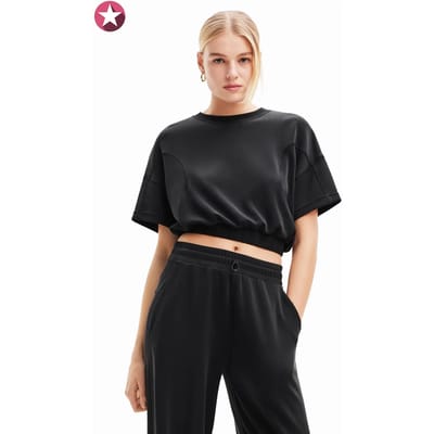 Kort geribd sport T-shirt Desigual