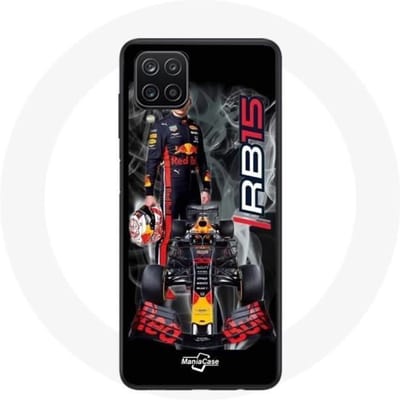 Coque maniacase pour Samsung Galaxy A12 Formule 1 Max Verstappen Pilote F1 Red Bull 15 zwart