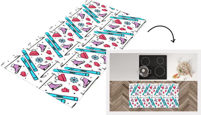 Keukenloper - Loper keuken - Wintersport - Patronen - Schaatsen - 120x60 cm - Keukenloper vinyl