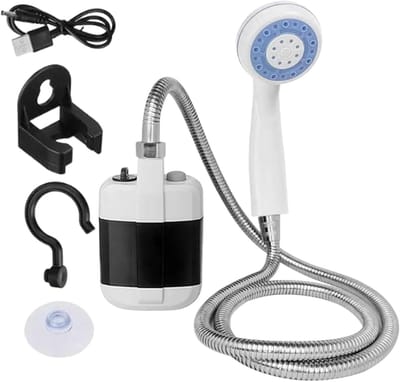 Campingdouche Reisdouche - Draagbare Douche - Persoonlijke Hygiëne - Oplaadbaar Met Boosterpomp - 1.5 Meter Slang - Zwart