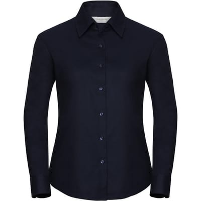 Russell Collectie Dames/Dames Lange Mouw Easy Care Oxford Shirt (Heldere marine)