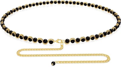 Plus Size Schouderband voor Vrouwen, Lange Lichaamsketting met Faux Parels en Verstelbare Riem, Elegante Accessoire voor Feestjes en Casual Outfits