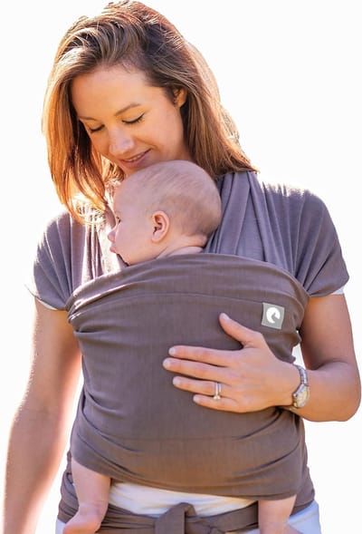 Baby Draagdoek - Draagzak Baby - Baby Dicht Houden - Met Handig Voorvak - Tot 15 kg - Aarde