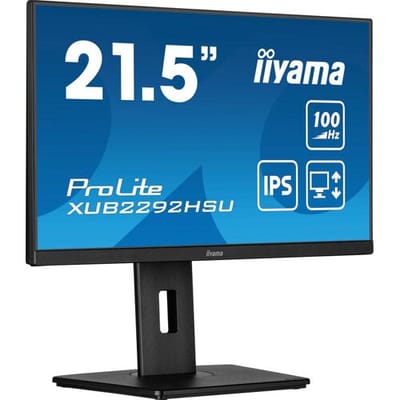 iiyama ProLite 21,5 inch monitor met IPS-technologiepaneel, in hoogte verstelbare standaard en 100 Hz verversingssnelheid