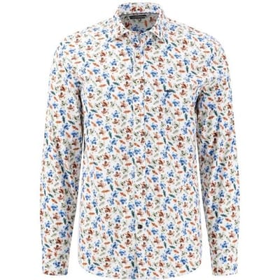 Fynch-Hatton Overhemd Smart Shirt Floral Fantasy Kent Collar Rust-Blue-Green / male