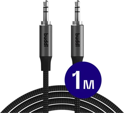 Buddi Flex Aux Kabel - Audio Kabel - Jack Kabel - Male to Male - 3.5mm jack naar 3.5mm jack - Aux naar Aux - Auto - Koptelefoon kabel - Geschikt voor iPhone, Samsung en meer - 1 Meter