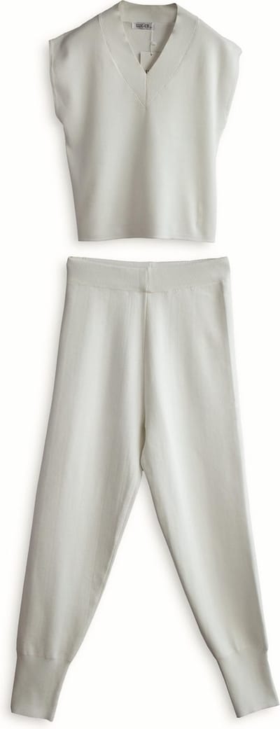 Casual Loungewear Set Wit / Broek & Top / M-L