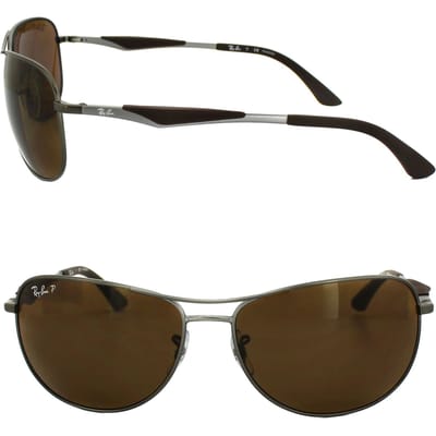 Ray-Ban zonnebrillen 3519 029/83 Gunmetal Brown gepolariseerd 59 mm