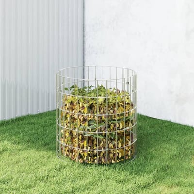 Compostbak - Ø 50 x 50 cm - Zilver - Gegalvaniseerd Staal - Duurzame Tuincomposter - Mesh Ontwerp voor Optimale Beluchting - Compostkorf voor Tuinafval