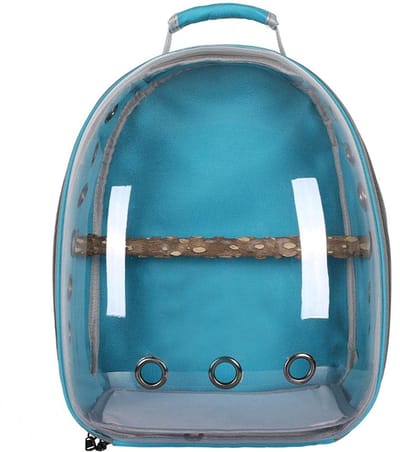 Dailygoods- Vogeltas Ruimtecapsule - Transparante Rugzak - Reisrugzak voor Kleine Dieren - Ademende Papegaaienrugzak - Antislip Onderkant - Panoramisch Ontwerp - Dierenrugzak