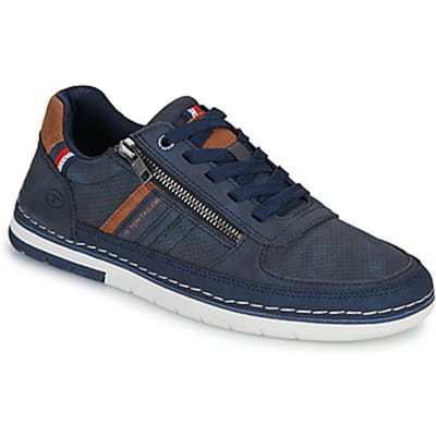 Tom Tailor - Sneakers van gestructureerd imitatieleer - Maat 41 - navy