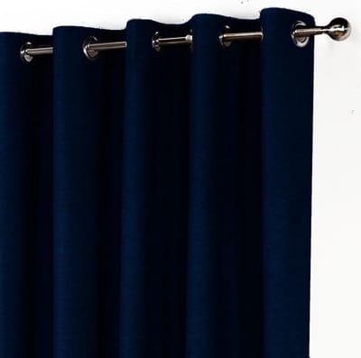 Maroyathome LEMONI - Gordijn - Verduisterend - met Ringen - kant en klaar - 300 x 260 cm - 300 cm breedte en 260 cm lengte - Donker Blauw - 1 Stuk