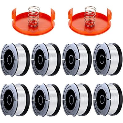 Bobines de Fil Coupe Bordure - Compatible Black & Decker - 8 Pack - Résistant à l'Abrasion - Coupe Efficace