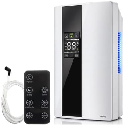 Luchtontvochtiger en luchtreiniger met UV, 90 W, 650 ml/dag, 2 l watertank, 25-30 dB, hygrostaat, timer, afstandsbediening