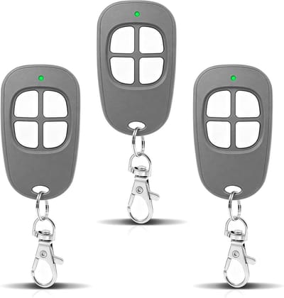SnelShoppen - 3 Stuks AAM0049 Afstandsbediening voor Poort en Garage - Compatibel, 433,92 MHz, 4 Kanalen, Geheime Code Draaiend, Lang Bereik, Grijs