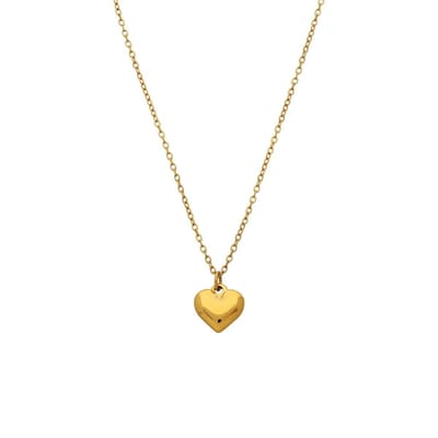 Lucardi Dames Stainless steel ketting met hanger voor dames - Ketting - Staal - Goudkleurig - 47 cm