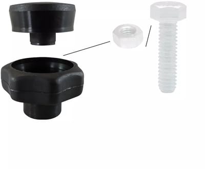 Sterknop 50 mm – geschikt voor M10 moer of bout – 2-delig – kunststof – 1 stuk