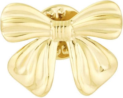 Broche met strikje - Dames broche - Gouden broche - Golden brooche - Stainless Steel (verkleurt niet!) - Sierspeld - Broches - cadeau dames