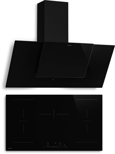 Klarstein HaloSync inductiekookplaat met afzuiging - 90 cm, 5 zones, 11400 W boost, touchslider, downdraft, timer, kinderslot, restwarmte-indicator, A+++ energie, keramisch glas, ingebouwde afzuiging