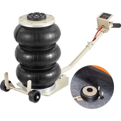 VEVOR Pneumatische Autokrik 3 ton, Witte Drievoudige Zak Luchtkrik 140-450 mm Hefhoogte Luchtkussen Autokrik met Lange Handgreep, 5 Minuten Hefhoogte Luchtkrik Autokrik voor SUV, Vrachtwagen, Auto etc.