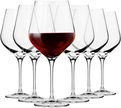 KROSNO | Grote Bourgogne Rode Wijnglazen | Set van 6 - 860 ML | Splendour Collectie | Loodvrij kristalglas | Perfect voor Thuis, Restaurants en Feesten | Vaatwasser Veilig