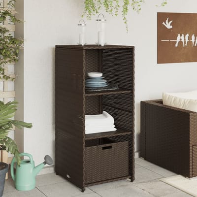 vidaXL - Tuinkast - 50x55x115 - cm - poly - rattan - bruin