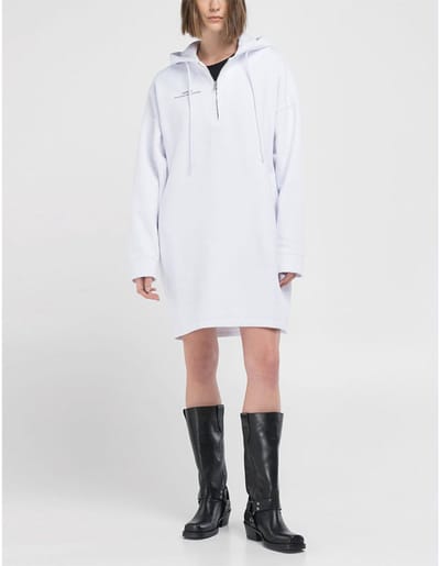 Replay W9118.000.23040p Midi-jurk Met Lange Mouwen Wit M Vrouw