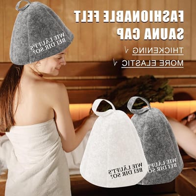 Felt Sauna Hoed Set van 2, Perfecte Sauna Accessoires voor Mannen en Vrouwen, Hoogwaardige Sauna Hoeden voor een Ontspannende Wellness Ervaring