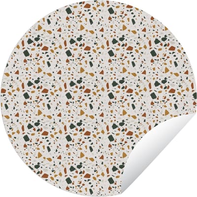 Tuincirkel Terazzo - Patroon - Structuur - 60x60 cm - Ronde Tuinposter - Buiten