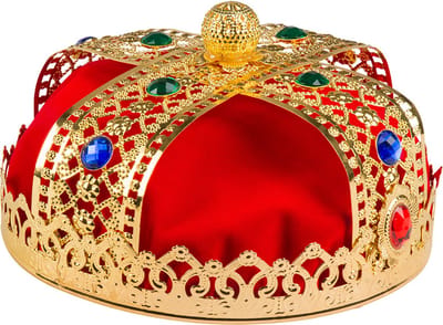 Boland - Metalen kroon Royal king deluxe - Één maat - Volwassenen - Mannen - Prinsen en Prinsessen- Middeleeuwen