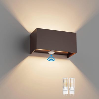 Buitenwandlamp 18W met Bewegingsmelder - 3000K - Verstelbare Stralingshoek - Vervangbare G9 LED Lamp