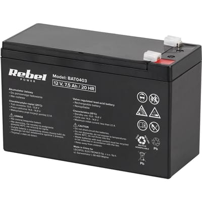 Rebel Power Serie - Gel Accu - 12V - 7,5Ah - Onderhoudsvrij