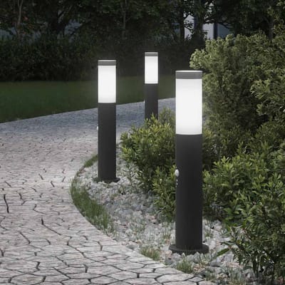 vidaXL Bolderverlichting met sensor 3 stuks 50 cm RVS IP44
