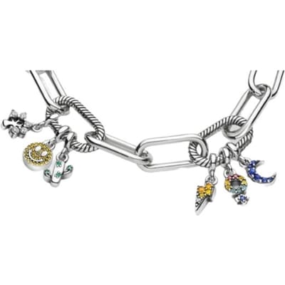 Sieraad Bedel Kralen Flamingo Zeester Hanger 925 Sterling Zilver Me Charm Past Originele Pan Me Armband Sieraden Dames 20cm gray