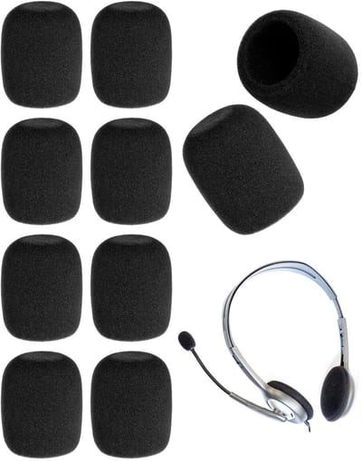 Dailygoods- Microfoonmuts 10 Stuks - Microfoamschuim - Windscherm - Bescherming tegen Stof/Spatwater - Milieuvriendelijk Materiaal - Goede Elasticiteit - Microfoonscherm