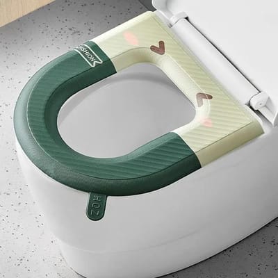Herbruikbare Waterdichte Toiletbrilhoes Wasbare Coverpads Antislip Toiletbrilhoes voor Thuis Reizen Gebruik Badkameraccessoires groen