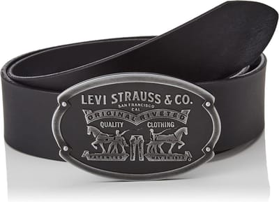Leren Heren Riem met Ronde Metalen Gesp - Western Stijl