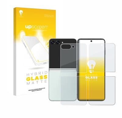 upscreen - Screenprotector voor Samsung Galaxy Z Flip 5 (Voor+Achter) - Folie Beschermfolie Beschermglas matte