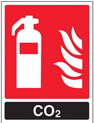 CO2 Koolzuursneeuw Brandblusser Veiligheidsbord - 150x200mm Zelfklevend Vinyl