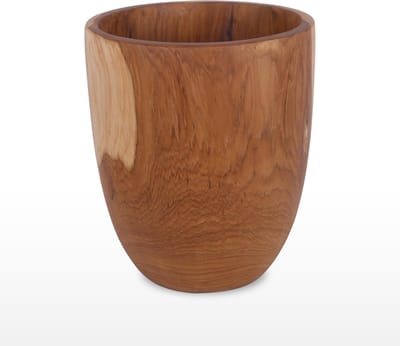 Vaas van Teak - Hoogte; 29 cm | behandeld met bijenwas