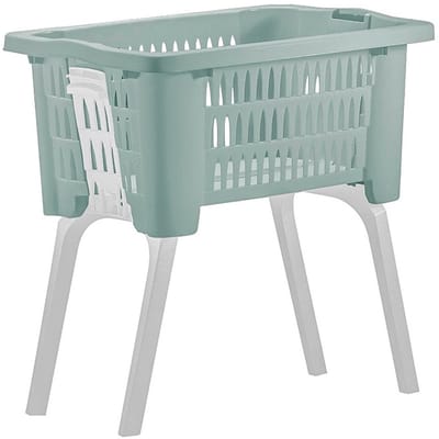 Wasmand op poten groen 38 liter 39 x 59 x 29 cm kunststof