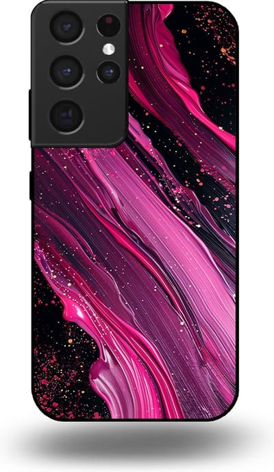 Smartphonica Telefoonhoesje geschikt voor Samsung Galaxy S21 Ultra met marmer opdruk - TPU backcover case marble design - Paars Roze geschikt voor Samsung Galaxy S21 Ultra