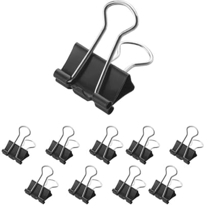 Foldback-klemmen 19 mm - Zwart - 12 stuks voor Organisatie en Opslag