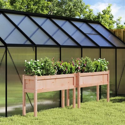 vidaXL - Plantenbakken - met - poten - 2 - st - massief - douglashout