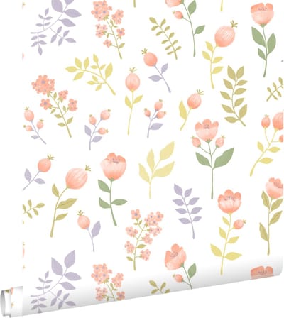 ESTAhome behang bloemen pastelkleuren - 50 x 900 cm - 139976