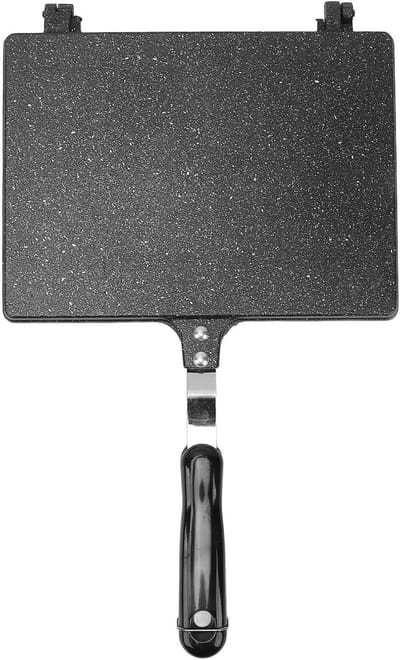 Panini Maker Pan - Contactgrill Broodrooster - Sandwiches Maken - Afneembaar Ontwerp - 40 x 23 cm - Zwart