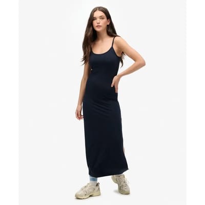 Superdry Athletic Essentials Maxi-hemdjurk van Jersey Blauw Grootte: 44