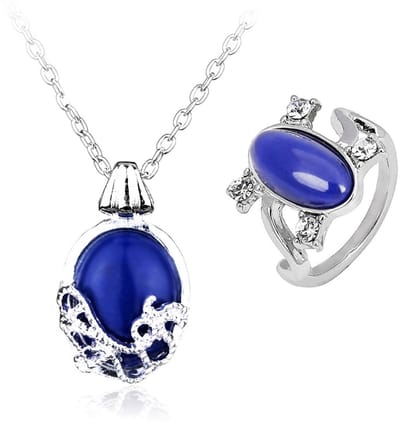 Dailygoods- Halskettingen Set van 12 - Hanger van Saffierkristal - Mode Sieraden - Zilveren Legering - Voor Fans - Onderhoudstips